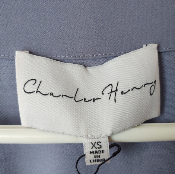 charles henry women's jumpsuit Gray V-neck | button down size XS - Picture 12 of 13